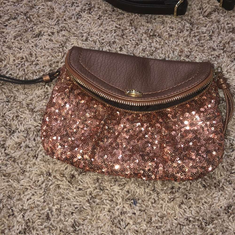 Gold sequin juicy couture clutch